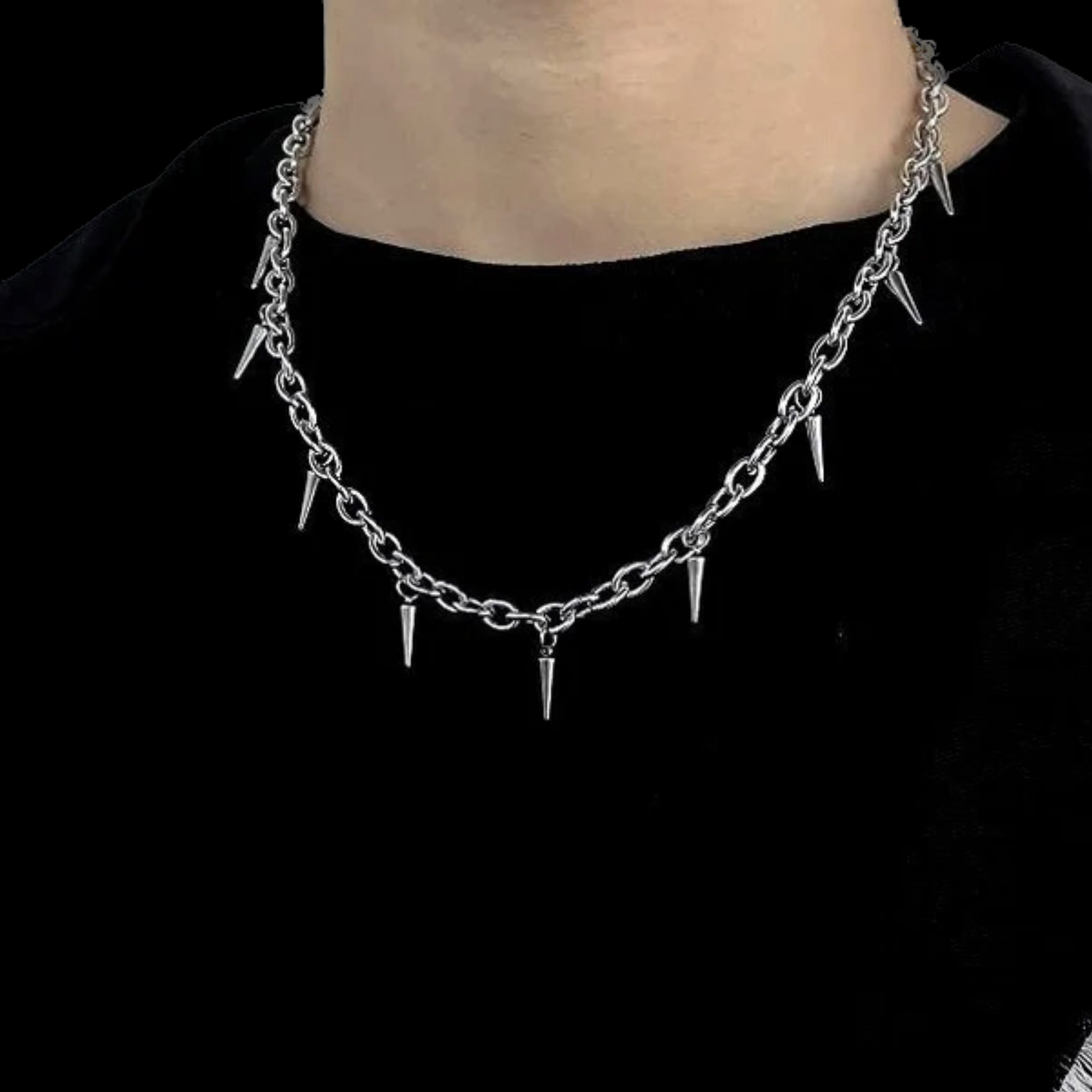 STAINLESS STEEL SMALL SPIKE NECKLACE