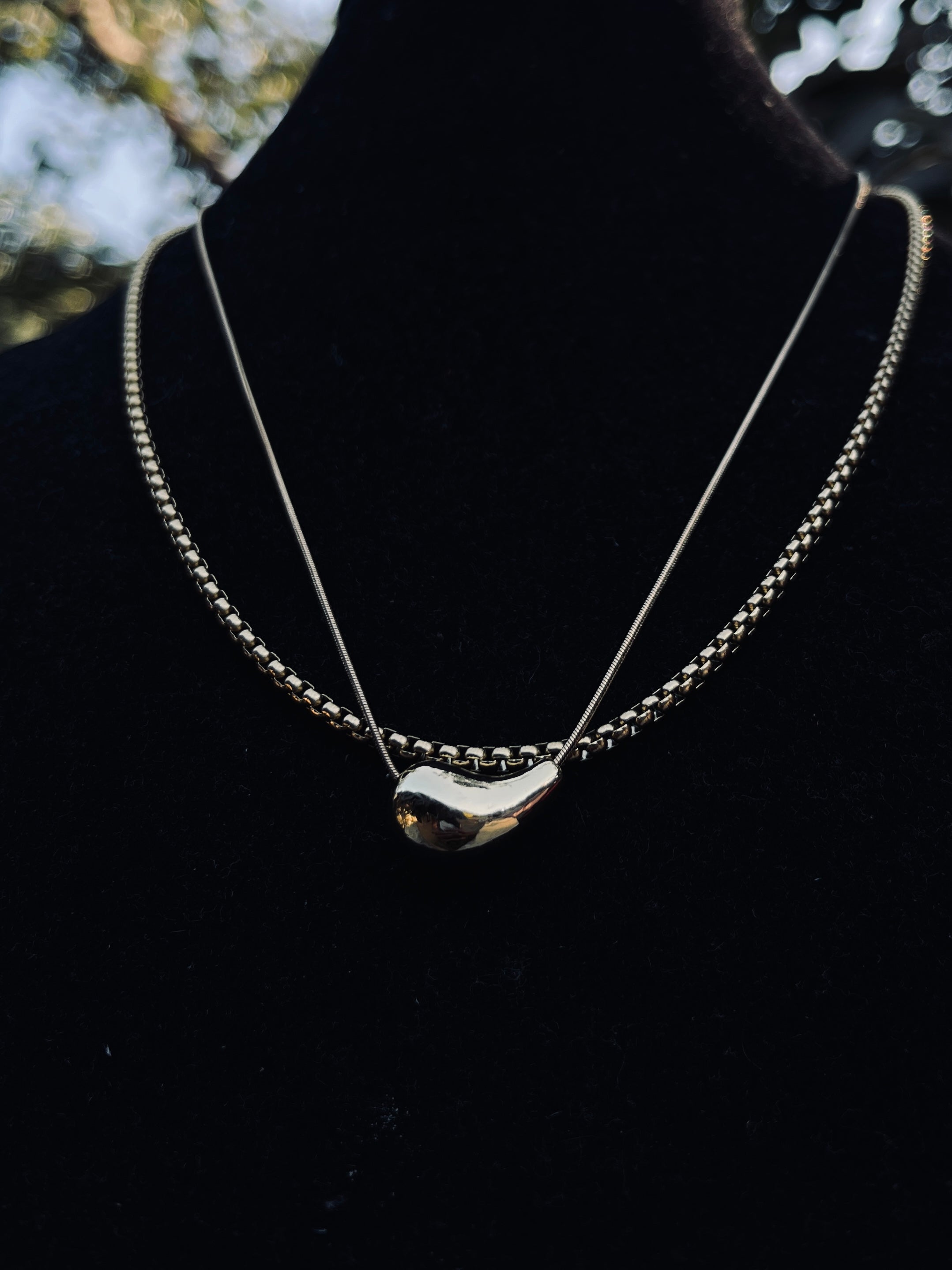 STAINLESS STEEL ANTI TARNISHED DROP 2 layer NECKLACE