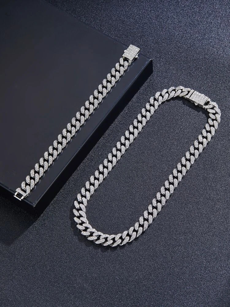 ICEDOUT ROUND CUBAN CHAIN AND BRACELET COMBO