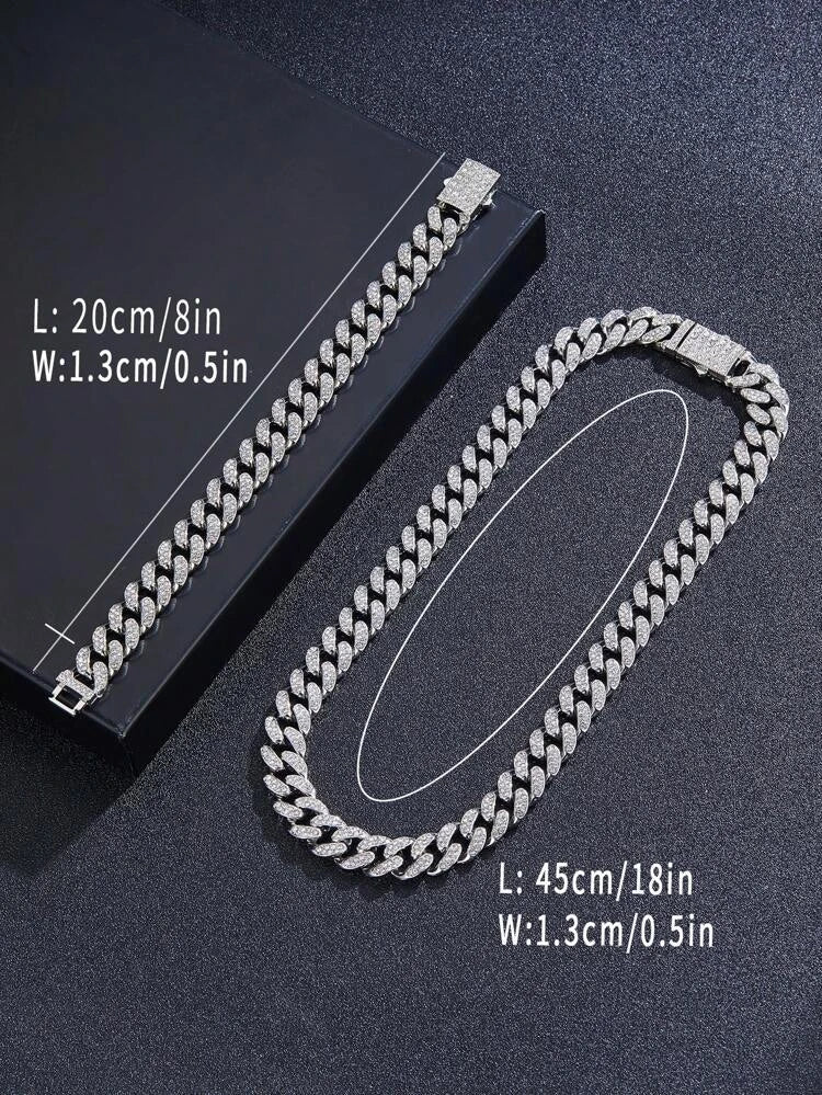 ICEDOUT ROUND CUBAN CHAIN AND BRACELET COMBO