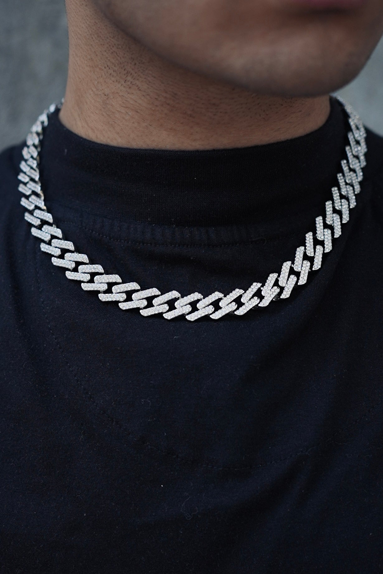 12MM ICEDOUT CUBAN SQURE NECKLACE