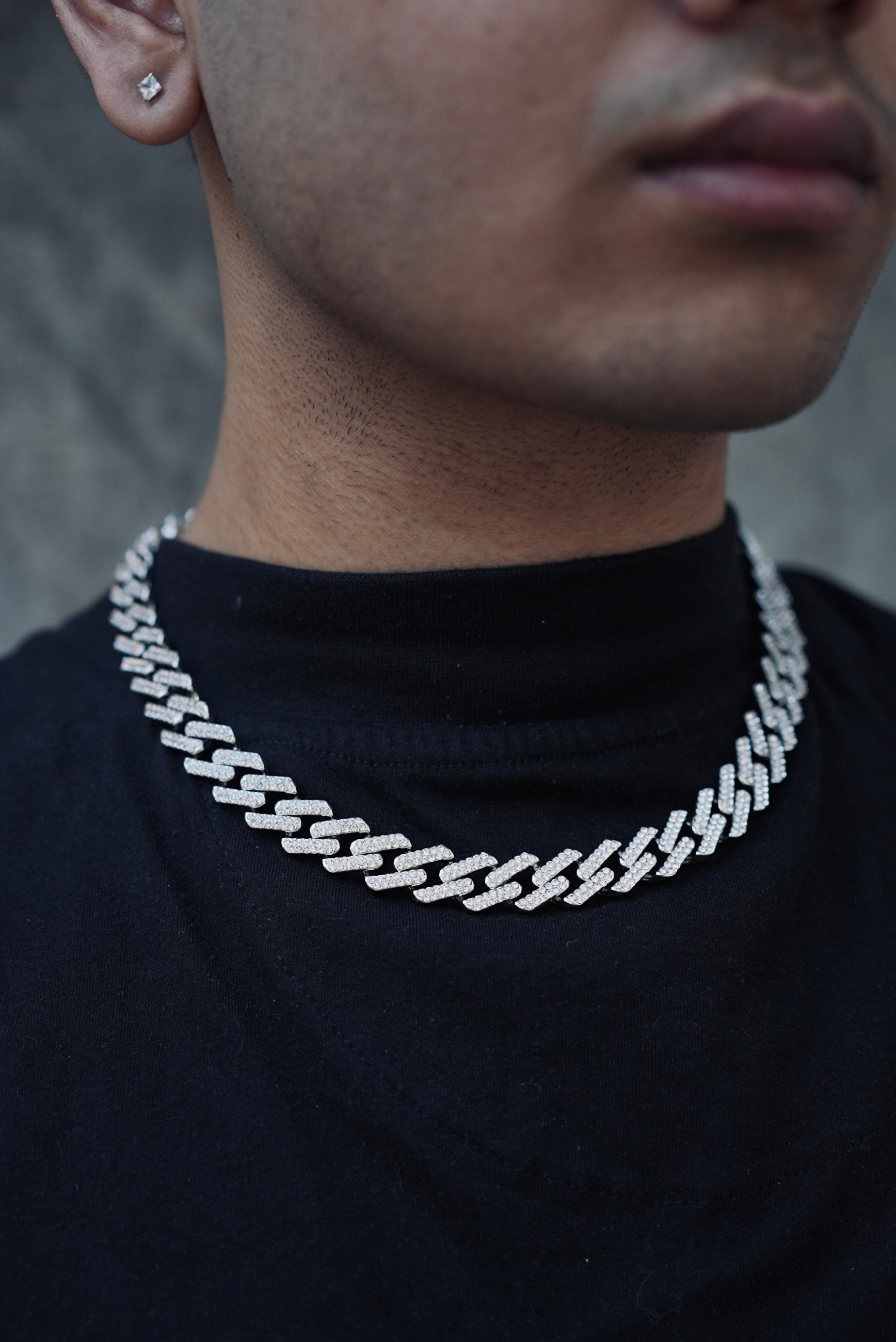 12MM ICEDOUT CUBAN SQURE NECKLACE