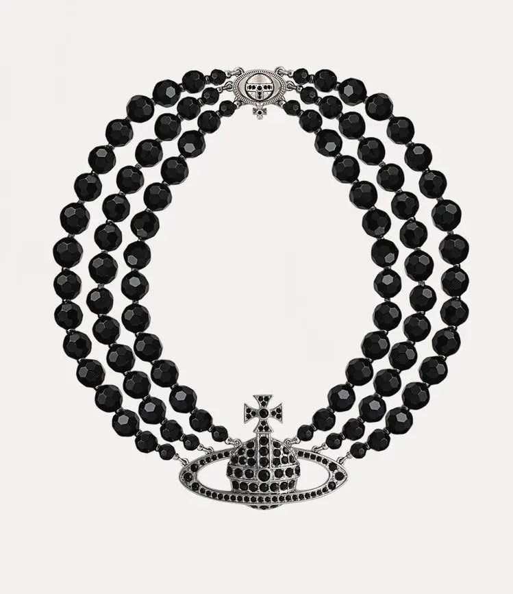 BIG PLANET 3 LAYER PEARL NECKLACE